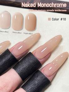 XEIJAYI 1PC Nude Pink Color Ice Through Gel Nail Polish 15ML Soak Off Glitter Gel Polish For All Seasons - Home Salon Nail Art DIY - PinkNude - View 3