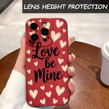 1PC Phone Case,  Love Be Mine Hearts Pattern , Stylish Phone Case, Phone Decoration, All-around Lens Protection, Creative Small Gift, Funny Gift for Boys and Girls - Negro - Ver 4