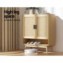 Artiss Shoe Rack Cabinet Rattan 5-Tier 20 Pairs Dani - Apricot - View 7