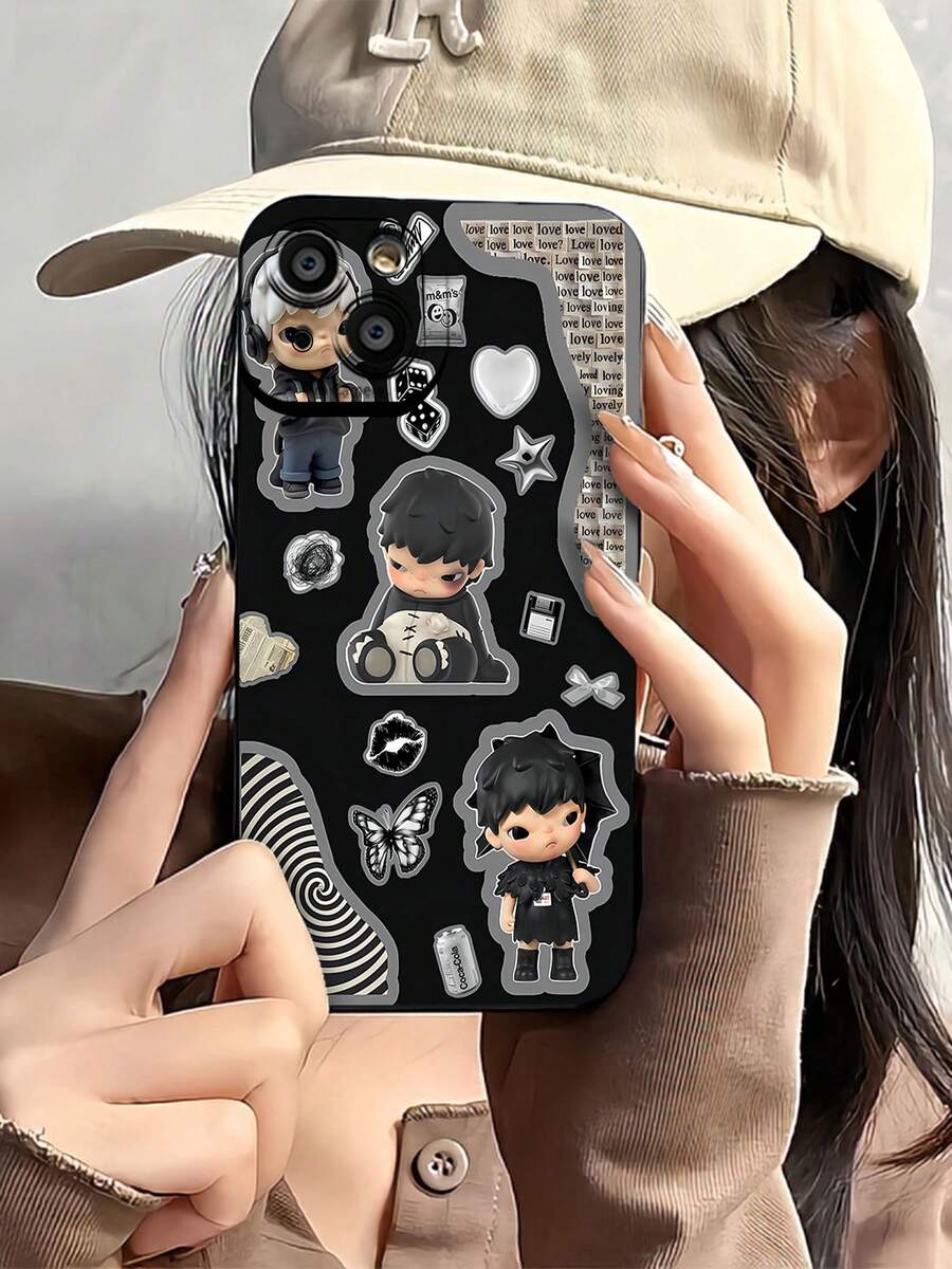 Bonita funda para teléfono con diseño de muñeca Dark Vibe con mariposas y M&M's, compatible con fundas , 17, 16 Pro Max, 15 Pro Max, 13 y 12. Fabricada en TPU, ofrece protección anticaídas. Un regalo perfecto para familiares, amigos, seres queridos y ocasiones especiales.funda de , funda de 16, Navidad, fundas de , funda de 15, 17 Pro Max, fundas para , funda de 16 Plus, regalos de Navidad, funda de 13, funda de teléfono de Navidad, funda de 16 Pro - Negro - Ver 1