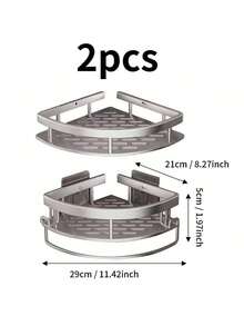 Kệ đựng đồ treo tường hình tam giác không cần khoan lỗ, bằng nhôm, thích hợp cho phòng tắm, bàn trang điểm, đồ dùng vệ sinh cá nhân, mỹ phẩm, phụ kiện phòng tắm không để lại dấu vết. - Nhiều màu - Xem 10