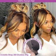 250 Density 360 Lace Front Wigs Human Hair Highlight Body Wave Lace Front Wigs For Women Honey Blonde Wig With Baby Hair Full 360 HD Glueless Lace Front Wig Highlight 360 Body Wave Lace Front Wigs Human Hair, 250 Density Ombre Honey Blonde Lace Front Wigs For Women, 4/27 Glueless 360 HD Lace Frontal Wig 26 Inch, Gifts For Birthday, Travel, Party - 427 - View 5