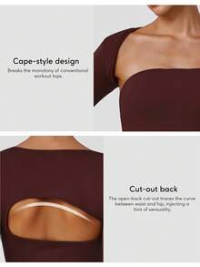 Sodalemon 女士训练休闲运动长袖拇指孔健身房露脐上衣户外瑜伽运动T恤 春季 - 酒紅色 - 查看 4