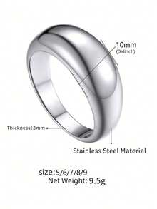 1pc Gold Chunky Dome Rings 18k Gold Plated Thick Gold Rings Birthday Gifts For Women (Size 5-10)