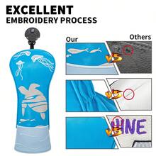 Blue Sea Turtle Design Style Golf Club Covers For Outdoor Enthusiasts, Including Driver, Fairway, And Hybrid Head Covers, Golf Club Head Cover, Golf Club Head Protection, This Is A Worthy Golf Club Protection Cover To Own. - Blue - View 8