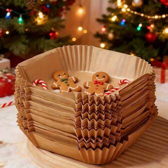 Papel de forro para freidora de aire, 200 piezas/100 piezas de papel pergamino, forros desechables para freidora de aire para microondas, forros de freidora de aire no adherentes cuadrados libres de blanqueador, forros desechables de freidora de aire perforados resistentes