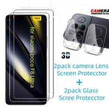 Juego de 4 piezas para Xiaomi Poco F8 Pro/Poco F8 Ultra, 2 protectores de pantalla de vidrio templado + 2 protectores de lente de cámara, protección de pantalla esencial 3D HD 9H anti-arañazos, aplicable a protección diaria, oficina, hogar. Protector de pantalla de teléfono, accesorios de teléfono a prueba de agua, a prueba de golpes, resistente a caídas y arañazos - transparente - Ver 2