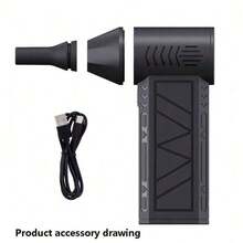 Portable Violent Turbo Small Fan Dust Blower, Handheld 130000 Rpm High-Speed, Can Be Used For Dust Removal, Snow Blowing, Carbon Blowing, Barbecue, Carbon Ignition,Outdoor Ignition, Multi-Functional Outdoor Use, Suitable For Computers And Accessories, Hair Dryers - Black - View 6