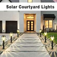 20/10-Piece Solar Wall Light Outdoor Waterproof Garden Lighting With Night Automatic Sensing, Suitable For Corridors, Fences, Gardens, Terraces, And Winter Thanksgiving Christmas Party Holiday Decorations,200mah - 白光 - 查看 10