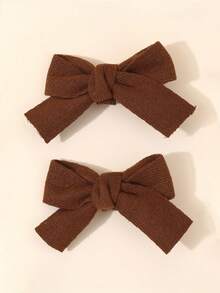 10pcs Earth Tone Hair Clips, Suitable For Girls, Cute Plaid Stripe Heart Bow Hair Clips, Suitable For Toddler Girls, Brown Fabric Bow Solid Color Hair Clips, Autumn/Winter Hair Clips, Girls Holiday Party Hair Accessories, Children Baby Hair Accessories, Heart Valentine's Day - Multicolor - View 12