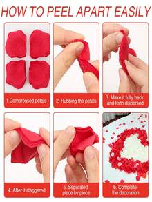 100/500/1000 pétalos de rosa roja/granate artificial realista - Decoración de boda y Día de San Valentín de poliéster vibrante, telón de fondo para propuestas románticas, telón de fondo fotográfico, sin necesidad, perfecto para bodas, aniversarios y ocasiones especiales, decoraciones de boda - Multicolor - Ver 5