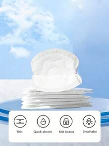 50pcs/Pack Postpartum Nursing Pads, Ultra-Thin & Breathable, Suitable For Breastfeeding Mothers