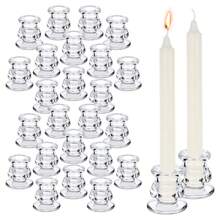 2/12/20/24 Pcs Glass Candle Holders Set, Transparent Cone-Shaped Candle Holders, Suitable For Tabletop Placement, Romantic Glass Candle Holders, Can Be Used For Wedding Centerpiece Decoration, Party Supplies, Holidays: Christmas, Halloween, Thanksgiving, Valentine's Day (Candles Not Included) - Transparent - View 11