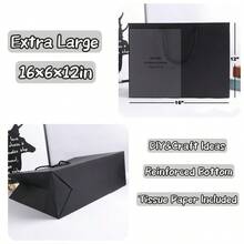 10 Pack Extra Large Gift Bags 40x15x30 Cm Black Gift Bags, Gift Bags For Men, Wedding Gift Bags, Black Paper Bag... - Black XL Pack Of 10 - View 7