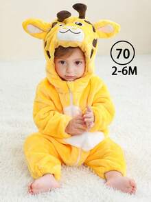 MICHLEY 1pc Cartoon Animal Print Flannel Cozy Sleeping Bag, Long Sleeve, Double Zipper Design, Unisex Baby, Suitable For All Seasons And Daily Use - Multicolor - View 31