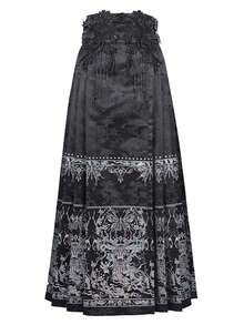 Devil fashion Chân váy đuôi cá đính cườm hoa văn phong cách Gothic, lấp lánh, phù hợp với váy dài và trang phục chân váy theo phong cách Gothic. - màu đen - Xem 11