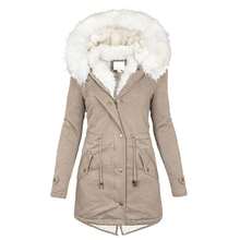 Women Winter Coats - Khaki - View 1