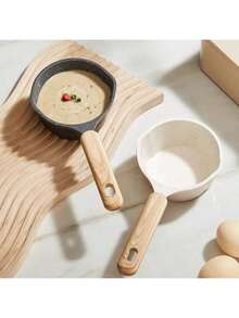1个装牛奶锅，小麦秸秆不粘锅，家用辅助食品锅，迷你煎锅，专用倒油加热小锅，不粘酱油锅，牛奶锅，厨房方便面锅，适用于电磁炉和燃气灶