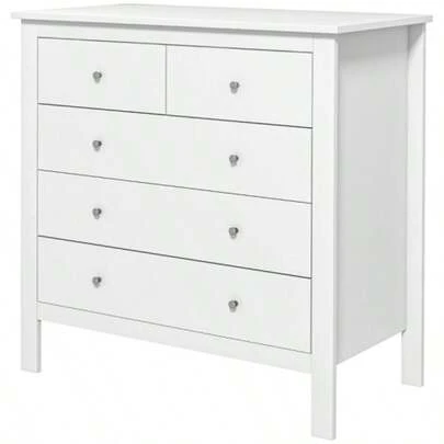 Chest Of Drawers, Sideboard, Silent Opening And Closing, Anti-Tip Device, 79 X 39.5 X 80.5 Cm, White