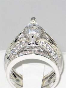1 PC Gorgeous Cubic Zirconia Ring For Women For Wedding Engagement Party Jewelry Valentine's Day Gift - 1# - View 2
