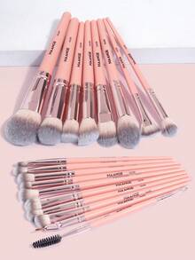 MAANGE 18支/20支化妆刷套装，包含18支专业化妆刷+1个收纳袋+1个水滴化妆海绵，还包含轮廓刷、粉底刷和散粉刷。 - 西瓜粉 - 查看 12