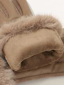 Women's Plush Gloves New Winter Riding Motorcycle Windproof Warm High-Quality Thickened Gloves - Multicolor - View 5