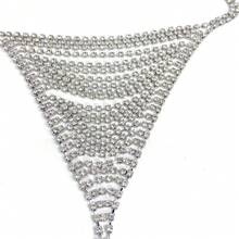 Dây xích tam giác đính đá lấp lánh gợi cảm, phù hợp cho nữ | Trang sức lấp lánh cho bikini, tiệc bãi biển, hộp đêm, trang trí phòng ngủ, phong cách độc đáo, phù hợp cho những dịp thân mật, Ngày Valentine, đêm tân hôn - Bạc - Xem 5