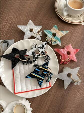 Colorful Star Claw Clips, Hair Claw, Baddie Subculture Dopamine Hair Accessories, Sweet & Cute Niche Premium Women Hair Clip Causal Hair Clutch