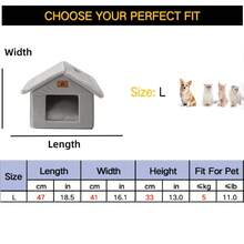 1 Peça Cama para Cachorro/Gato em Formato de Casa Removível e Lavável, Cama de Estimação Multiuso Semi-Fechada, Quente, Macia, Confortável e Durável, Adequada para Gatos e Cachorros Médios/Pequenos, Todas as Estações, Disponível em Várias Cores