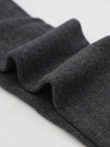 2 chiếc quần tất cạp cao màu xám đậm có gân dọc dành cho trẻ em, quần legging học sinh ngắn ngày phù hợp cho mọi mùa. - Màu xám đen - Xem 3