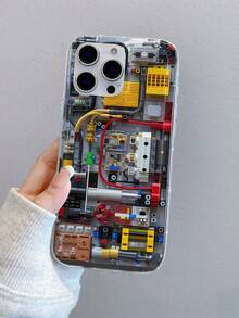 1个创意电子电路板图案透明气囊防摔手机保护壳，TPU材质，适合作为节日礼物，兼容 Xs/Xs Max/Xr/11/12/13/14/15/16 Pro/Pro Max/14/15/16 Plus及系列 - 彩色 - 查看 3