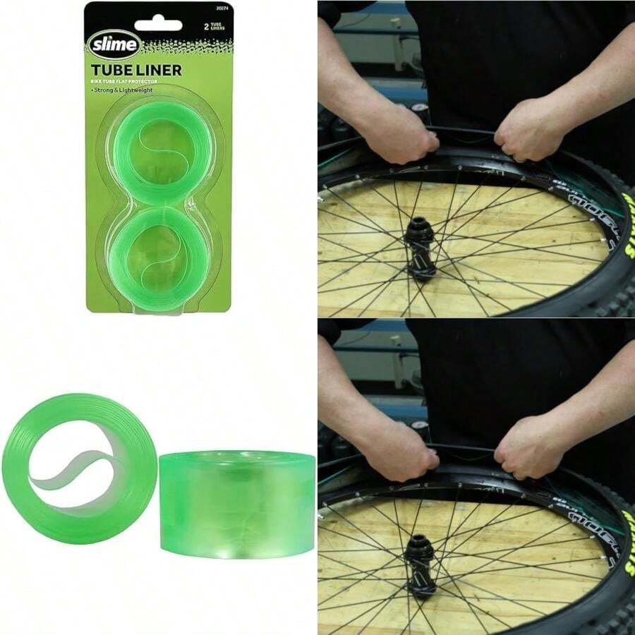 Slime 20274 - Protectores y Forros Planos para Tubo de Bicicleta, Ligero, se Adapta a 12-26 x 1.5 Pulgadas - 2.125 Pulgadas, a Prueba de Plana para 2 neumáticos(Protectores planos de tubo) - Multicolor - Ver 1
