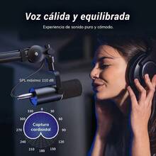 Micrófono Dinámico USB/XLR para PC TONOR Profesional microphone Vocal con 24Bit/96kHz Mic de condensador con 3.5mm jack auriculares Botón Mute para Podcast Estudio Streaming Grabación  TD510 - Negro - Ver 2