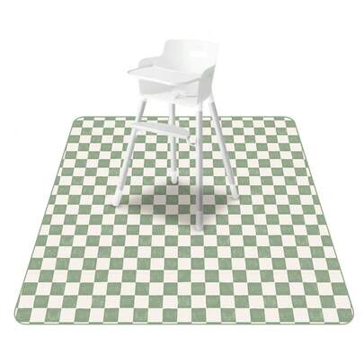 1PC Baby Splat Floor Mat Rabbit Prints For Under High Chair/Arts/Crafts , Waterproof Anti-Slip Food Splash Spill Mess Mat, Washable Portable Picnic Mat And Table Cloth