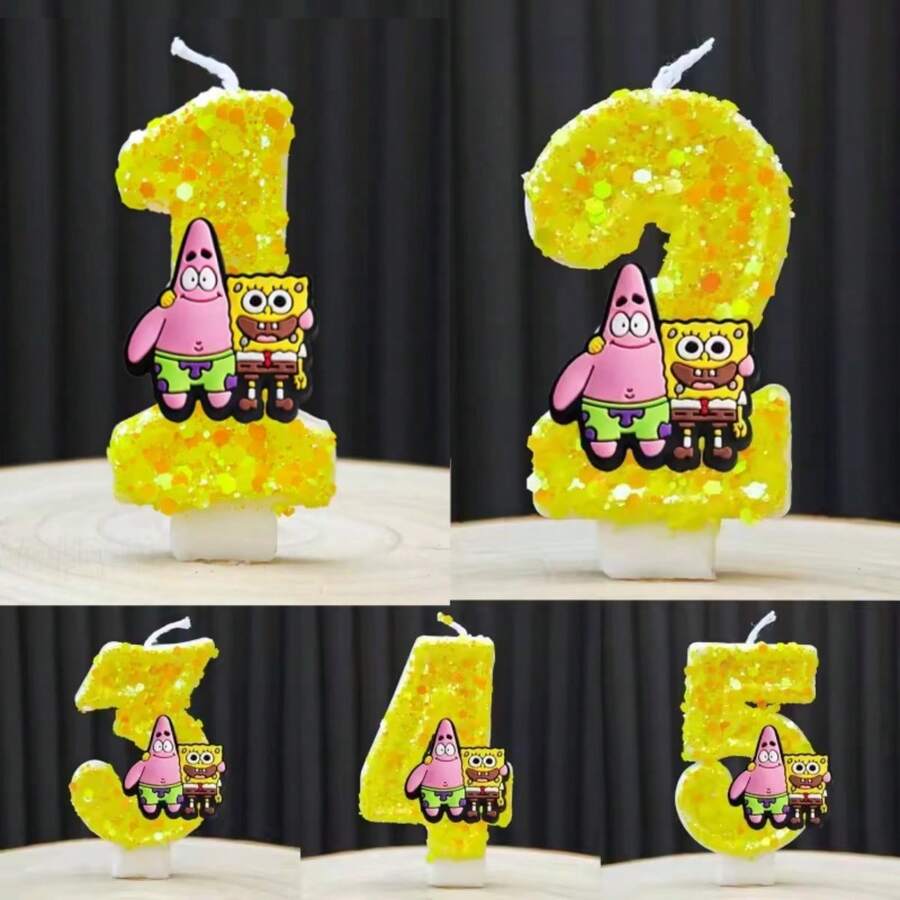 Candles, Cartoon Numeric 0-9 Birthday Cake Decorations, Cute Cartoon Party Supplies - Multicolor - View 1
