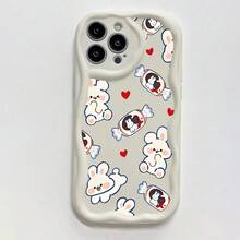 Cute Bunny Candy Pattern Phone Case White With Red Hearts And Chocolate Wrapper Design Dual Layer Shockproof Scratch Resistant Durable For Iphone 17 16 15 14 13 12 Plus 17 Pro 17 Pro Max 17 Air Perfect Christmas Gift For Friends Lovers Or Yourself - Black - View 8