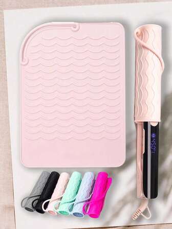 硅胶隔热垫，通用尺寸，耐热垫，方便收纳和旅行，适用于直发器、电卷发棒和卷发器等造型工具，隔热保温，保护您的美发造型工具。