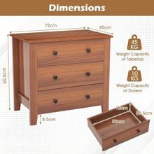 3-Drawer Dresser Wide Chest Of Drawers Modern Large Nightstand Closet Storage Organizer For Bedroom Living Room Hallway Walnut - Walnut - View 3