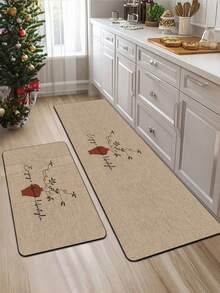 [HOT!!!] 1pc Soft Rubber Kitchen Mat, 3.5mm Thick Kitchen Rug, Plum Blossom Floral Patterned Design, Minimalist & Fashionable Style, Water-Absorbent Kitchen Mat, Can Be Customized To Fit Kitchen, Made Of Surface Fabric, Middle Sponge Layer, Bottom Rubber Layer, Suitable For Kitchen Rugs, Kitchen Decor, Wedding Decor, Home Decor, Bathroom Mats, Entryway Mats, Laundry Room Mats, Hallway Runners, Living Room Mats, Etc. - Multicolor - View 11
