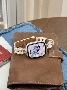 1pc Apple Doodle Dog Band - Black, Brown, White Compatible With Apple Watch Band 38/40/41/(S10/11) 42 42/44/45/49/(S10/11)46, Understated Luxury Fashion Metal Band, Compatible With AppleWatch Ladies, Stainless Steel, Compatible With AppleWatch SE, Series 11 10 9 8 7 6 5 4 3 2, Animal Dog - Multicolor - View 10