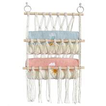 1 pieza Muñeca de peluche con red o hamaca, estantería organizadora de encaje, decoración para niños, niñas, guardería, sala de juegos, almacenamiento colgante, decoración elegante de dormitorio, red esponjosa, red tejida de doble capa con flecos, red de exhibición de muñeca de peluche grande, red ajustable de animales, adecuada para dormitorio, sala de juegos, decoración de pared, se puede usar para juguetes de peluche, ropa, libros, revistas - Multicolor - Ver 5