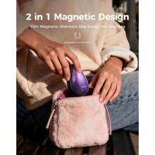 Calentadores de Manos Recargables 2 en 1, Porttil, Elegante y Magntico en Forma de Diamante. Calentador de Bolsillo Reutilizable para Senderismo, Navidad, Regalo Tecnolgico 2025 para Mujeres - Morado - Ver 4