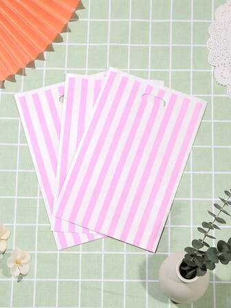 30 قطعة أكياس هدايا حفلة عيد الميلاد القابلة للتخلص منها ذات خطوط وردية، نمط خطوط رأسية حيوي وجذاب، أكياس هدايا الحفلة، مناسبة لعملاء متكررين، أكياس تسوق مناسبة لهدايا حفلات عيد الميلاد، أكشاك السوق، تخزين عناصر النزهة الربيعية