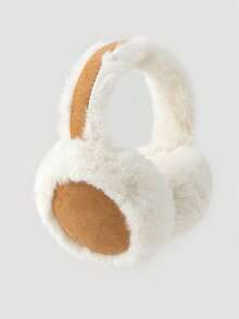 Adjustable Padded Ear Muffs For Women, Faux Fur, Warm Ear Warmers, Foldable For Cold Weather - White - View 7