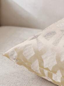 1 buah Sarung Bantal Hias Motif Geometris Warna Beige (Isi Bantal Tidak Termasuk), Kain Beludru Jacquard Modern dan Bergaya, Sarung Bantal Dekoratif Motif 3D Persegi, Cocok untuk Sofa, Tempat Tidur, Kamar Tidur, Liburan, Dekorasi Pesta, Dekorasi Ruangan, Dekorasi Musim Gugur/Musim Dingin, Hadiah - Krem - View 5