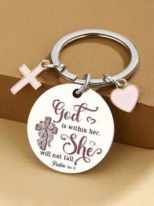 Christliche religiöse Taufgeschenke für Mädchen und Frauen, Konfirmationsgeschenke, Erstkommunionsgeschenke für Töchter, Teenager-Mädchen, Kreuz, Bibelvers, katholischer Schlüsselanhänger, Glaubensaccessoires - Verschiedenfarbig - Übersicht 2