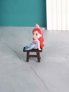 1 Set Adult DIY Craft Unpainted Wood Blank Miniature Furniture Model, Tiny Stool For Creative Project, Model Painting Practice, Therapeutic Desk Ornament - Maroon - View 4