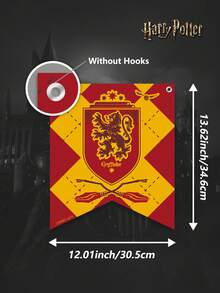 1pc Harry Potter Geometric Badge Banner Flag, And Four House Badge Banner Flag With Tassels, Birthday Party Decoration, Magic World Wall Decor, Suitable For Party Decoration, Holiday Decoration, Scene Arrangement Supplies, Home Office [Official Licensed] - Multicolor - View 7