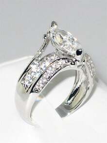 1 PC Gorgeous Cubic Zirconia Ring For Women For Wedding Engagement Party Jewelry Valentine's Day Gift - 1# - View 3
