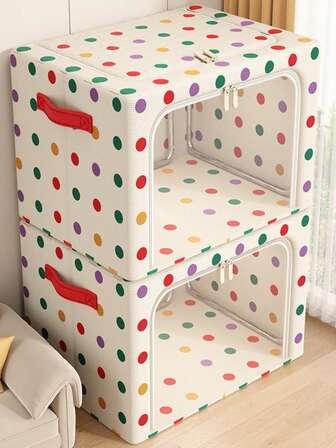 Clothes Storage Box, Large Capacity Household Wardrobe, Clothes And Blankets Organizer, Foldable Oxford Cloth Storage Box, Artifact